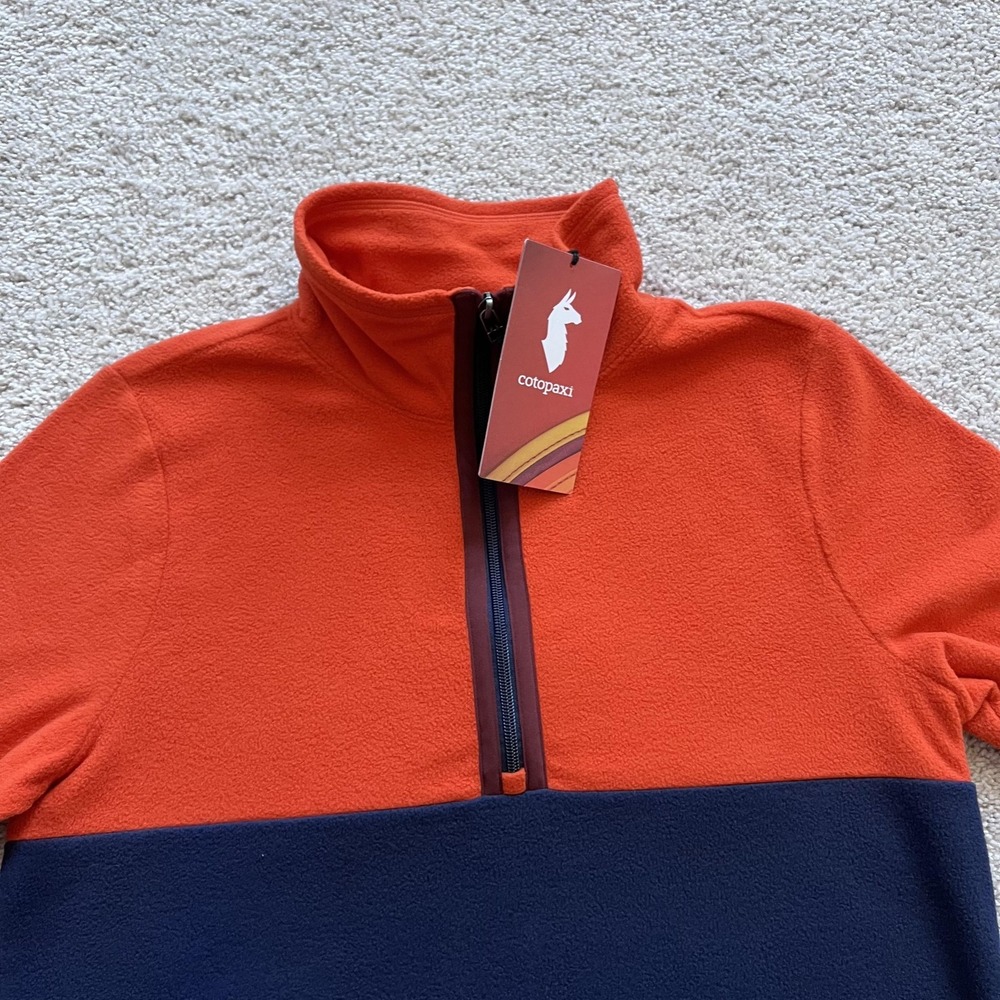 Cotopaxi Amado 1/2 Zip Fleece Pullover Womens M Orange Colorblock Lightweight - Picture 5 of 12